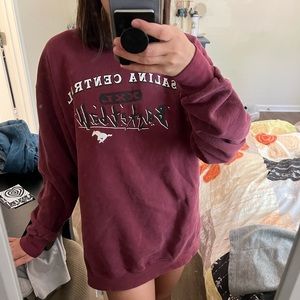 maroon sweatshirt